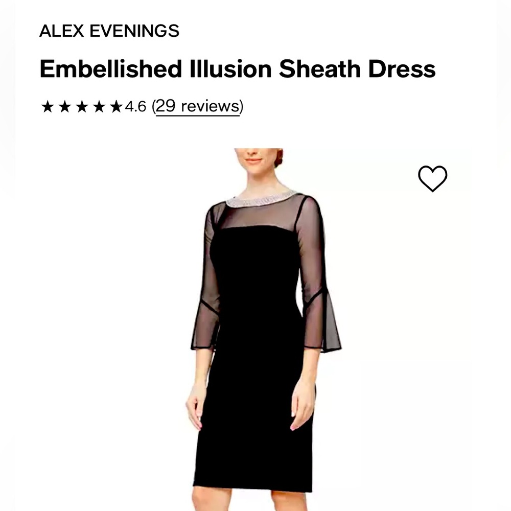 Alexa Evenings Black Embellished cocktail dress Size 16 Petite.